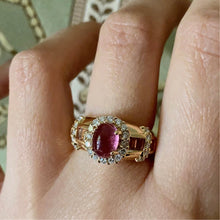 Load image into Gallery viewer, 18k Pink Tourmaline and Diamond Ring