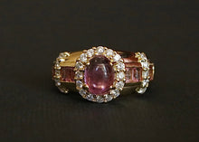 Load image into Gallery viewer, 18k Pink Tourmaline and Diamond Ring