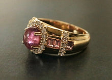 Load image into Gallery viewer, 18k Pink Tourmaline and Diamond Ring