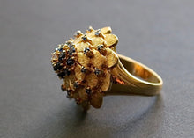 Load image into Gallery viewer, 1960s 18k Sapphire & Diamond Dome Ring