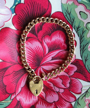 Load image into Gallery viewer, 9k Gold Charm Bracelet with Heart Padlock Hallmarked for