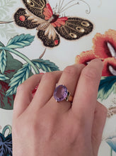 Load image into Gallery viewer, Antique Victorian 18k Gold & Rose de France Amethyst Ring