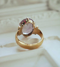 Load image into Gallery viewer, Antique Victorian 18k Gold & Rose de France Amethyst Ring