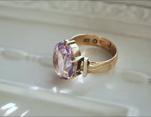 Load image into Gallery viewer, Antique Victorian 18k Gold & Rose de France Amethyst Ring