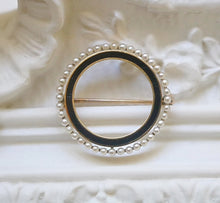 Load image into Gallery viewer, C. 1930s 14k Seed Pearl & Enamel Brooch by Sloan & Co.