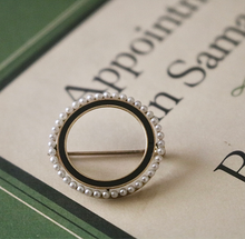 Load image into Gallery viewer, C. 1930s 14k Seed Pearl & Enamel Brooch by Sloan & Co.