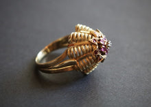 Load image into Gallery viewer, French 18k Gold Ruby and Diamond Ring