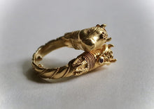 Load image into Gallery viewer, Ilias LalaOunis 18k Gold and Ruby Bulls Head Ring