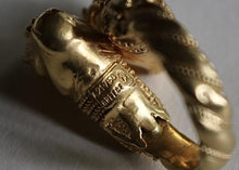 Load image into Gallery viewer, Ilias LalaOunis 18k Gold and Ruby Bulls Head Ring