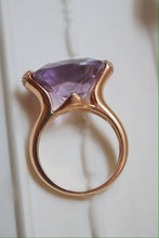 Load image into Gallery viewer, 18k Rose Gold & Amethyst Ring with Diamonds