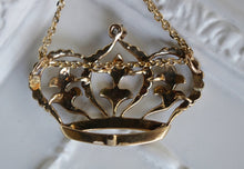 Load image into Gallery viewer, Victorian 14k Yellow Gold Seed Pearl & Diamond Crown
