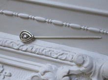 Load image into Gallery viewer, Vintage 14kt White Gold & Diamond Stickpin
