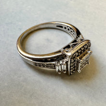 Load image into Gallery viewer, 10k White Gold and Diamond Ring with Hidden Sapphire - Fine