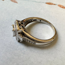 Load image into Gallery viewer, 10k White Gold and Diamond Ring with Hidden Sapphire - Fine