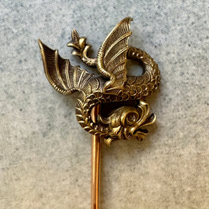 14k Antique Dragon Stickpin