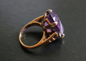 14k Gold and Platinum FF Felger Amethyst and Diamond Ring