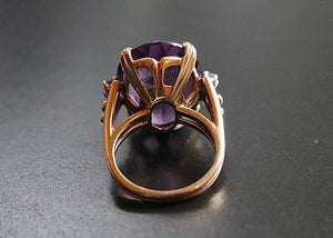 14k Gold and Platinum FF Felger Amethyst and Diamond Ring