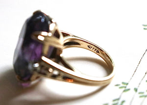 14k Gold and Platinum FF Felger Amethyst and Diamond Ring