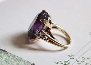 14k Gold and Platinum FF Felger Amethyst and Diamond Ring