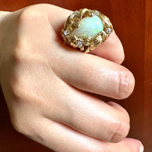 Load image into Gallery viewer, 14kt Opal and Diamond Ring in Foliate Setting - Fine Jewelry