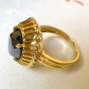 Corletto Black Spinel & 18k Gold 1960s Ring - Rings