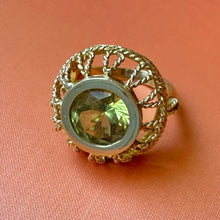 Load image into Gallery viewer, Ornate 1960s 18kt Gold and Peridot Ring by Corletto - Fine