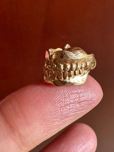 14k Gold Vintage Chattering Teeth Charm