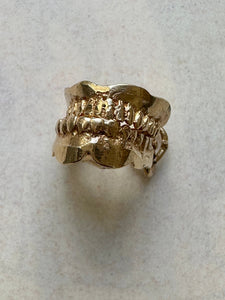 14k Gold Vintage Chattering Teeth Charm