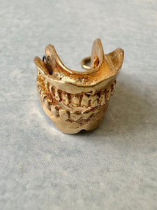 14k Gold Vintage Chattering Teeth Charm