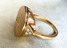 Load image into Gallery viewer, Vintage Roman Numeral 57 18k Gold and Diamond Ring