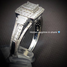 Load image into Gallery viewer, 10kt White Gold and Diamond Ring with Hidden Sapphire