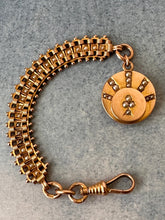 Load image into Gallery viewer, 14k Gold and Seed Pearl Locket Watch Fob