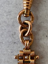 Load image into Gallery viewer, 14k Gold and Seed Pearl Locket Watch Fob