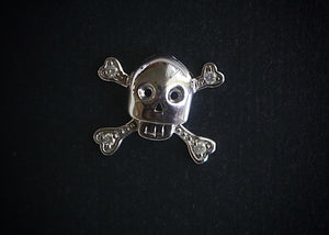 14k Gold & Diamond Skull & Crossbones Charm - CHARM