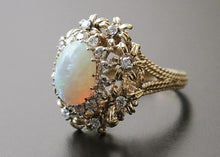 Load image into Gallery viewer, 14k Gold Opal and Diamond Ring - Fine Jewelry