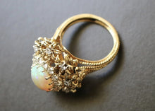 Load image into Gallery viewer, 14k Gold Opal and Diamond Ring - Fine Jewelry