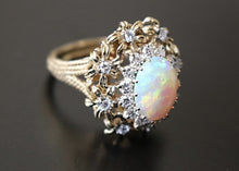 Load image into Gallery viewer, 14k Gold Opal and Diamond Ring - Fine Jewelry