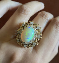 Load image into Gallery viewer, 14k Gold Opal and Diamond Ring - Fine Jewelry