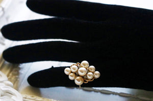 14k Gold, Pearl & Diamond Ring