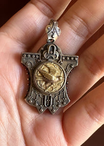 14k Gold Victorian Revival Locket with Bird Motif