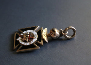 14k Masonic Knight’s Templar Fob / Medal / Medallion / 