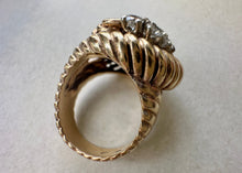 Load image into Gallery viewer, 14k Yellow Gold and Diamond Dome Ring