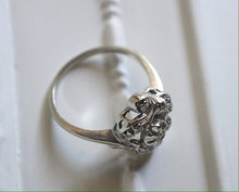 Load image into Gallery viewer, 14kt Tourbillon White Gold and Diamond Vintage Ring