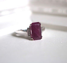 Load image into Gallery viewer, 14kt White Gold Ruby and Diamond Ring