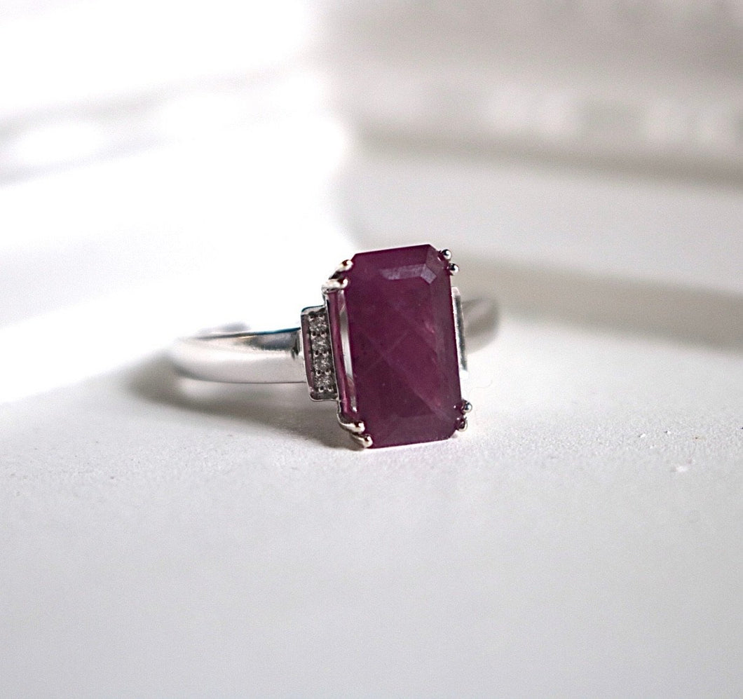 14kt White Gold Ruby and Diamond Ring