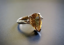 Load image into Gallery viewer, 14kt Yellow Gold Citrine and Diamond Ring with Gold Tip - 