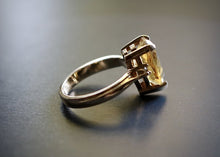 Load image into Gallery viewer, 14kt Yellow Gold Citrine and Diamond Ring with Gold Tip - 