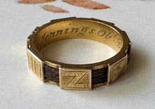 Load image into Gallery viewer, 15k Antique MIZPAH Ring with Hairwork