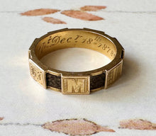 Load image into Gallery viewer, 15k Antique MIZPAH Ring with Hairwork