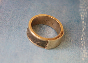 1886 14k Gold and Hair Work Mourning Ring